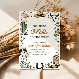 Invitation Cowboy occidental pour premier anniversaire le plu