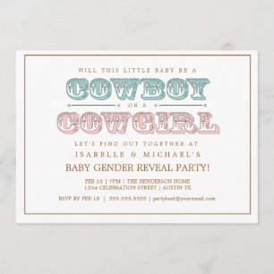 Invitation Cowboy ou Cowgirl Country Baby Genre Revevevela Pa