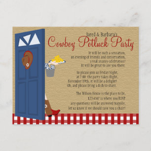 Invitation Cowboy Potluck Party