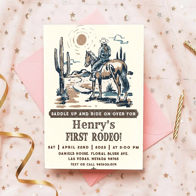 Invitation Cowboy Premier Rodéo Occidental Anniversaire (Créateur téléchargé)
