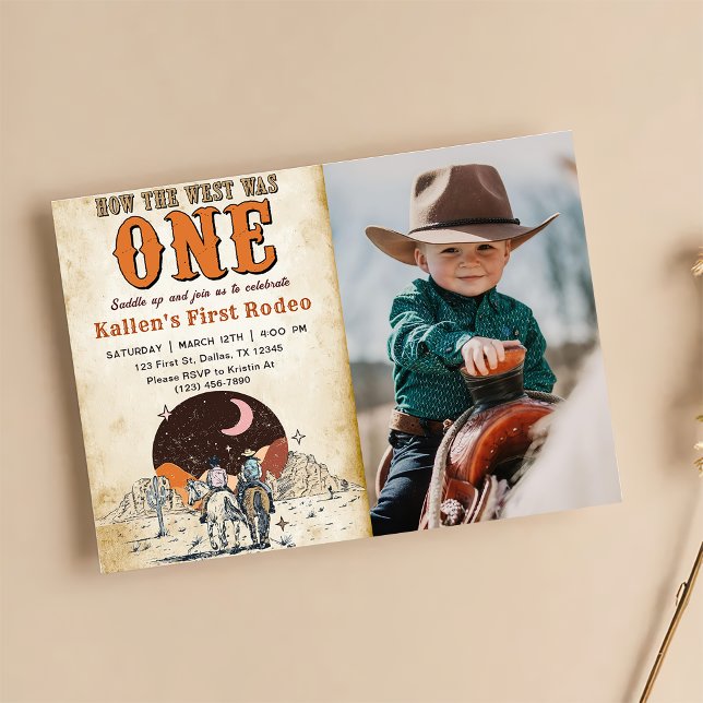 Invitation Cowboy Rodeo 1er Anniversaire Comment l'Occident é (Créateur téléchargé)