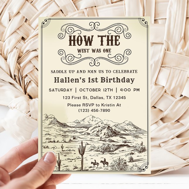 Invitation Cowboy Rodeo 1er Anniversaire Comment l'Occident é (Créateur téléchargé)