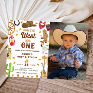 Invitation Cowboy Rodeo 1er anniversaire Photo