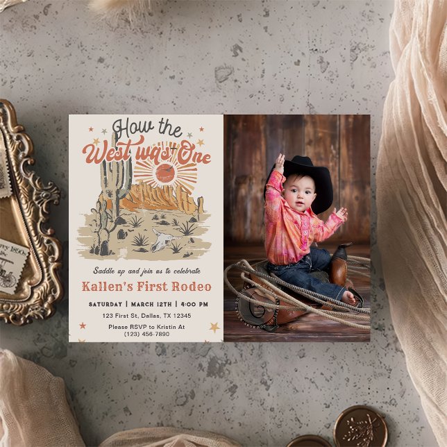 Invitation Cowboy Rodeo 1er Comment L'Occident Était Une Phot (Créateur téléchargé)