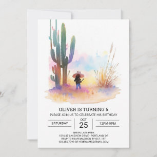 Invitation Cowboy Rodeo Enfants Anniversaire