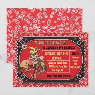 Invitation Cowboy Rodeo Western fête d'anniversaire