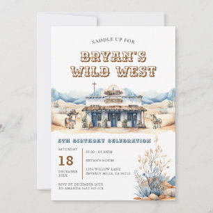 Invitation Cowboy Rodeo Wild West Ranch 5e fête d'anniversair