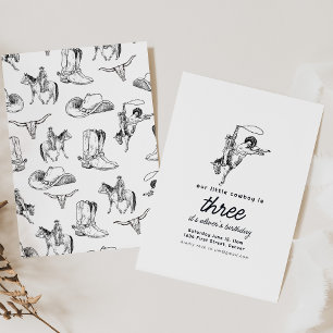 Invitation Cowboy Western Anniversaire Modèle de l'invitation