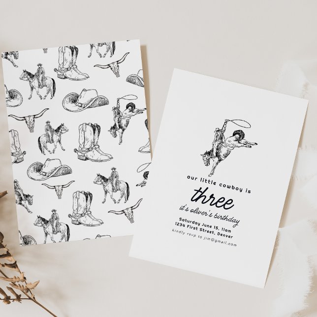 Invitation Cowboy Western Anniversaire Modèle de l'invitation (Créateur téléchargé)