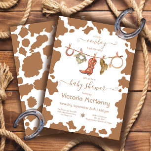Invitation Cowboy Western Cowhide Cloture Baby shower Inv