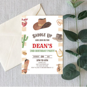 Invitation Cowboy Western Rodeo Wild West fête d'anniversaire