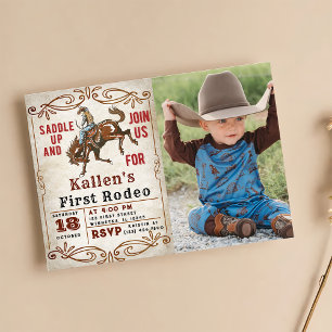 Invitation Cowboy Western Rodeo Wild West fête d'anniversaire