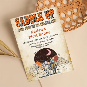Invitation Cowboy Western Rodeo Wild West fête d'anniversaire
