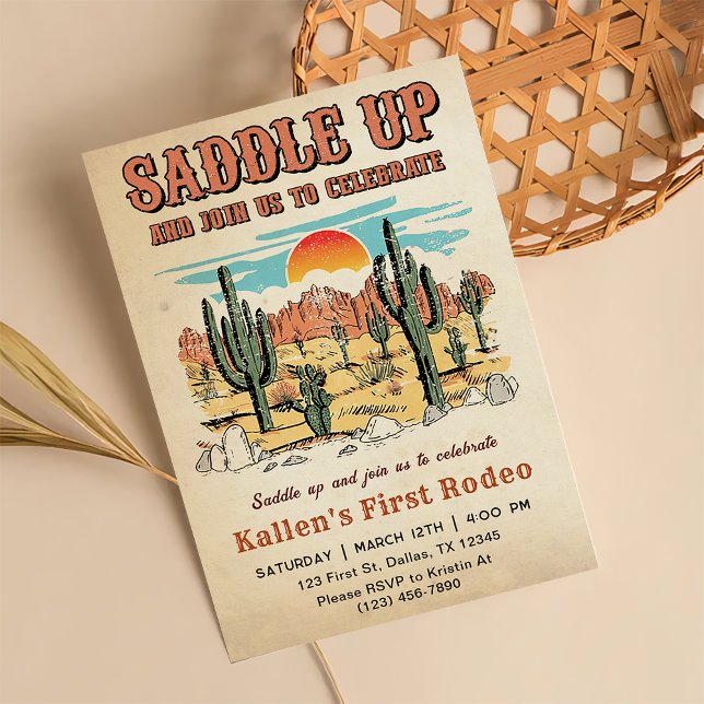 Invitation Cowboy Western Rodeo Wild West fête d'anniversaire (Créateur téléchargé)