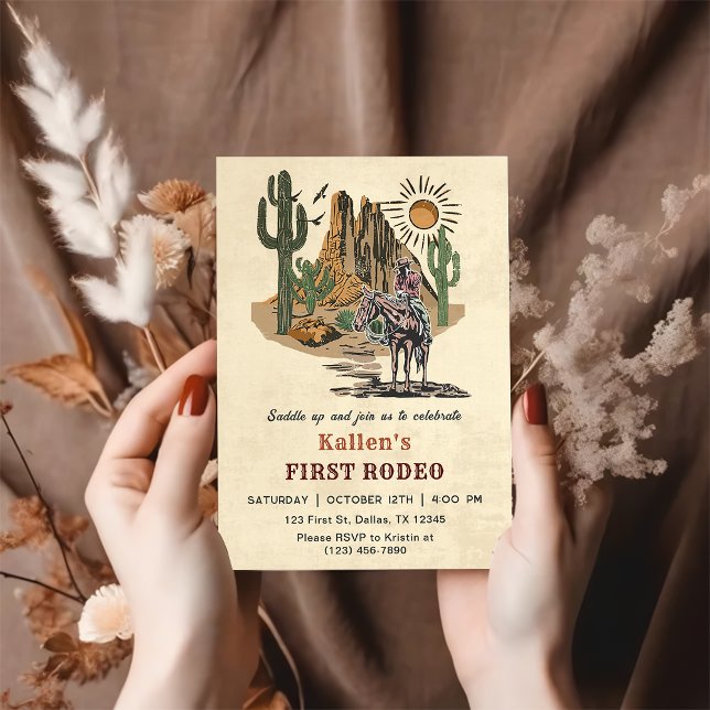 Invitation Cowboy Western Rodeo Wild West fête d'anniversaire (Créateur téléchargé)