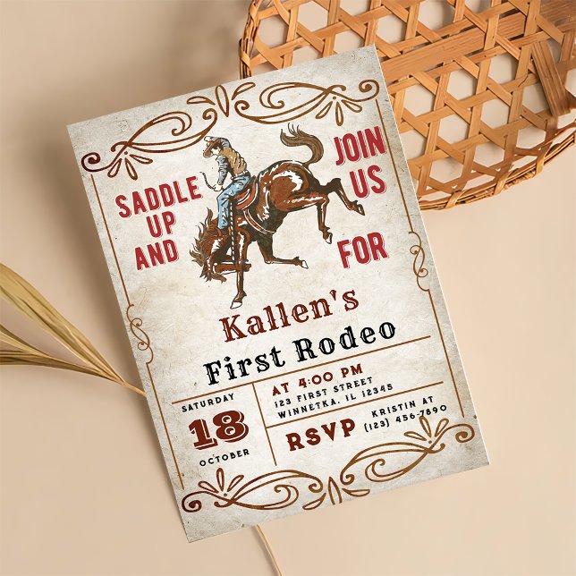 Invitation Cowboy Western Rodeo Wild West fête d'anniversaire (Créateur téléchargé)