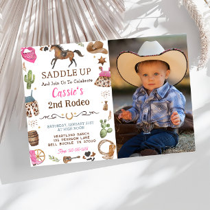 Invitation Cowboy Western Rustique fête d'anniversaire Photo