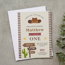 Cowboy Western Saloon 1er Baby Boy Wild Birthday