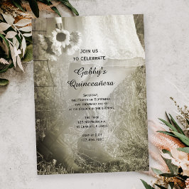 Invitation Cowgirl and Sunflowers Country Quinceañera Party