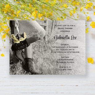 Invitation Cowgirl and Sunflowers Country Ranch Fête des mari