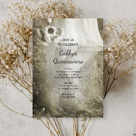 Invitation Cowgirl and Sunflowers Pays Western Quinceañera