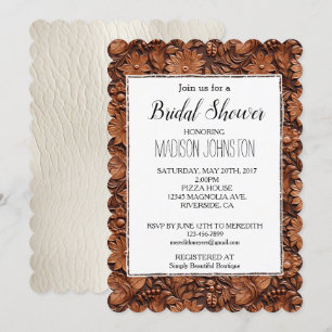 Invitation Cowgirl Brown Florale Occidentale