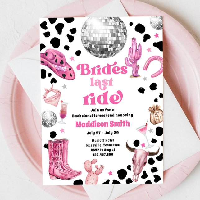 Invitation Cowgirl de l'espace Week-end d'enterrement de vie  (Créateur téléchargé)