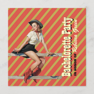 Invitation cowgirl de l'ouest de la bande rétro