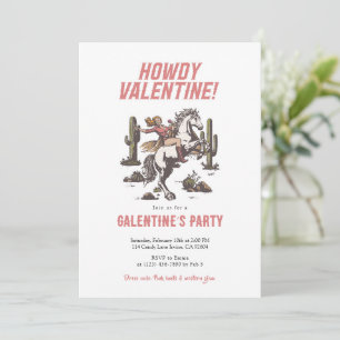 Invitation Cowgirl de l'Ouest Howdy Galentine's Valentine