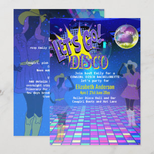 Invitation Cowgirl Disco Bachelorette Lets Go Dernier Ride Ro