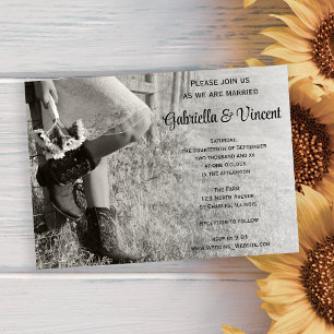 Invitation Cowgirl et Sunflowers Country Mariage