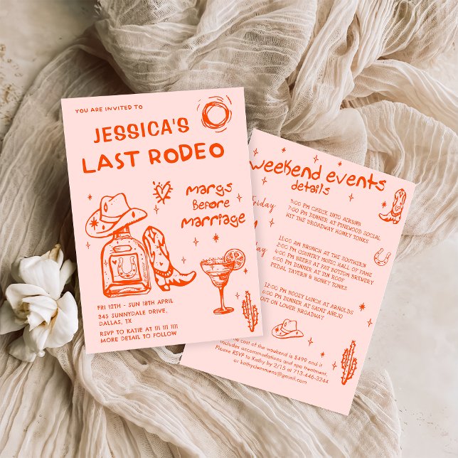 Invitation Cowgirl Nashville Dernier Rodeo Bachelorette Week- (Créateur téléchargé)