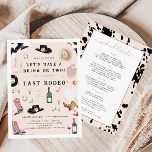 Invitation Cowgirl Nashville Rodéo Dernier rose   Bachelorett