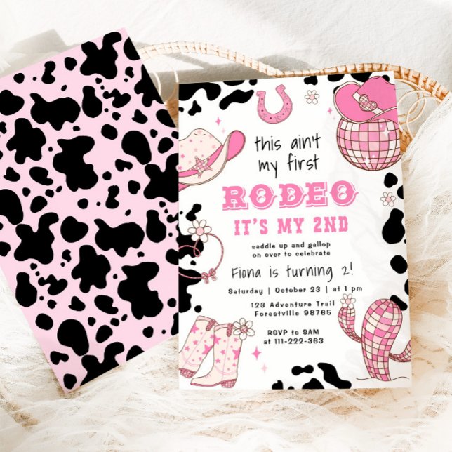Invitation Cowgirl occidentale 2e Rodeo fête d'anniversaire (Créateur téléchargé)