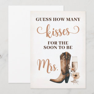 Invitation Cowgirl Rustic Fête des mariées Baisers Signaler C