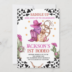 Invitation Cowgirl Western 1st Rodeo fête d'anniversaire