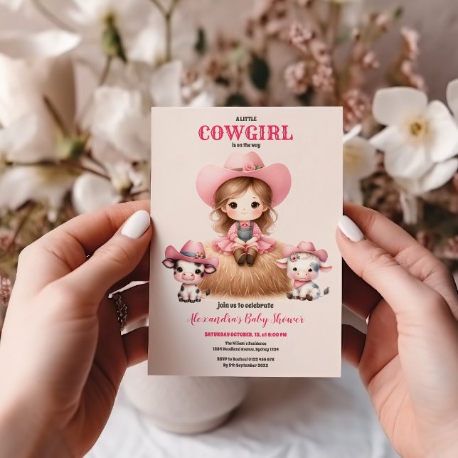 Invitation Cowgirl Western Baby Girl Baby shower (Créateur téléchargé)