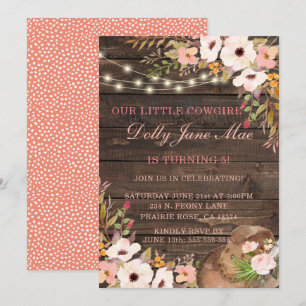 Invitation Cowgirl Western Boho Anniversaire