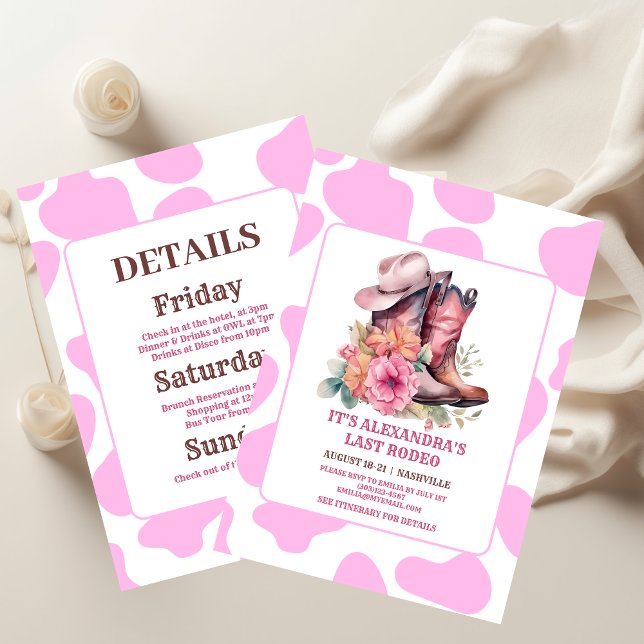 Invitation Cowgirl Western Dernier Rodeo Bachelorette Party (Créateur téléchargé)