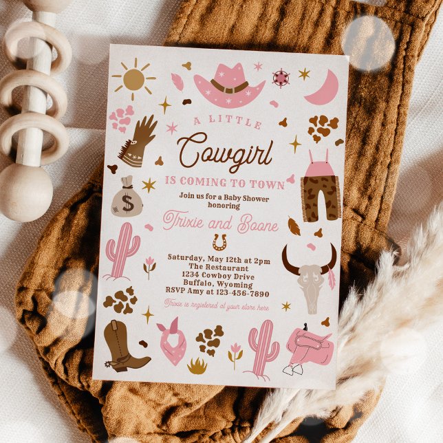 Invitation Cowgirl Wild West Rodeo Baby shower (Créateur téléchargé)