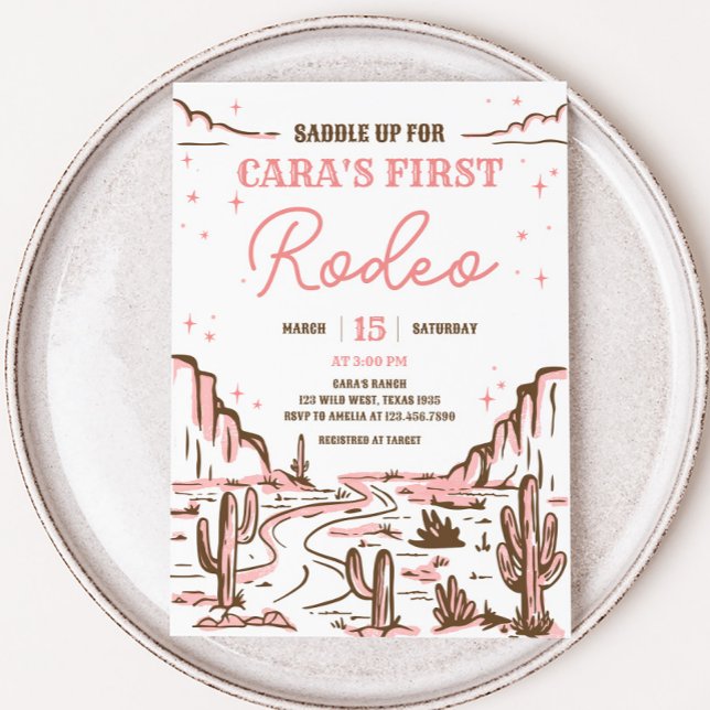 Invitation Cowgirl Wild West Rodeo fête d'anniversaire (Cowgirl Rodeo Birthday Party Invitation)