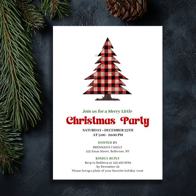 Invitation Cozy Buffalo Christmas Tree Holiday Celebration (Cozy Buffalo Christmas Tree Holiday Celebration)