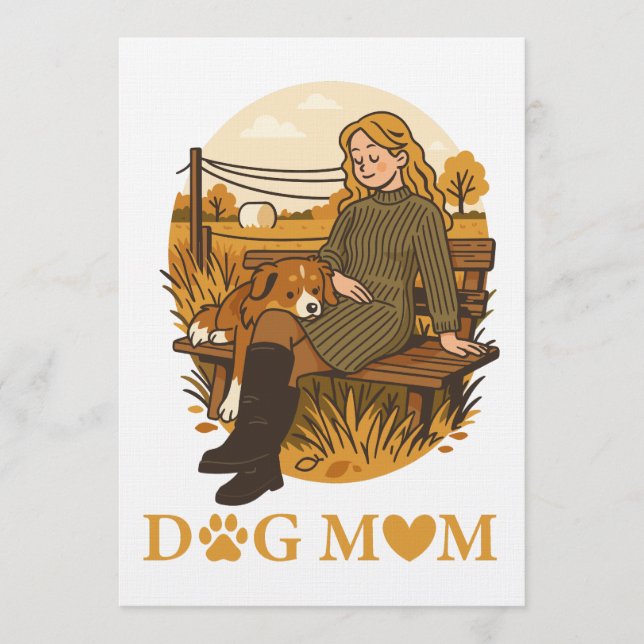 Invitation Cozy Dog Mom Bonding Moment With Her Companion (Devant)