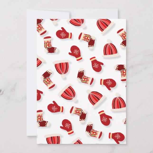 Invitation Cozy Winter Mittens and Hats white (Devant)