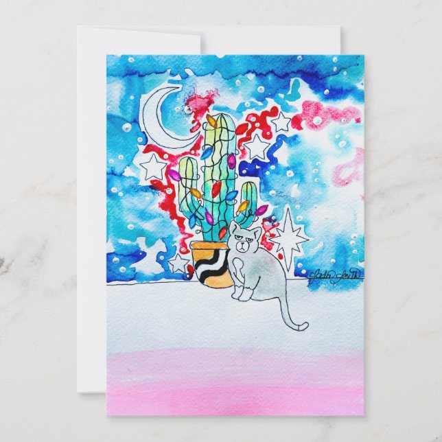 Invitation Crabby Cat Holiday Card (Devant)