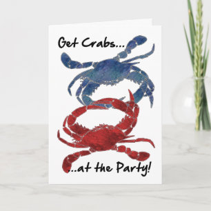 Invitation Crabe bleu Fête du crabe rouge