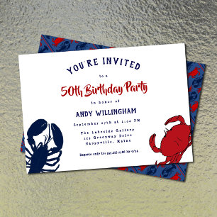 Invitation Crabe de homard Son anniversaire Fête des fruits d