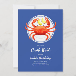 Invitation Crabe sur une plaque