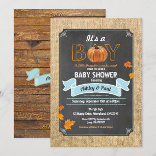 Invitation craie Citrouille en bois de bracelet pour bébé
