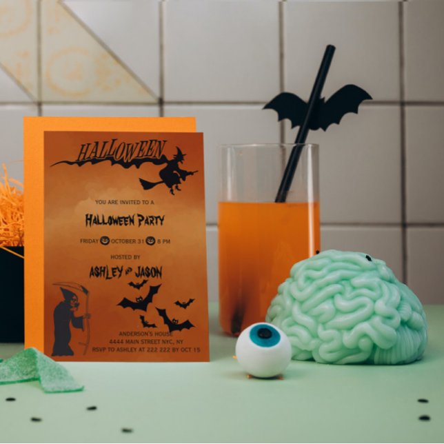 Invitation Crainte adulte Halloween Parti Décès (Créateur téléchargé)